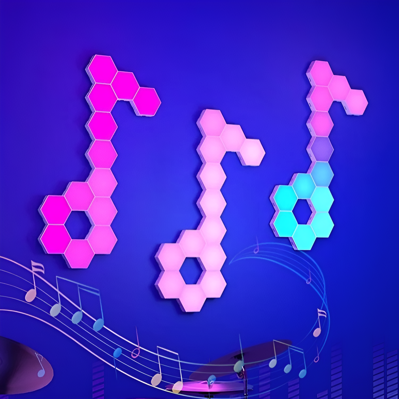 Touch-sensitive hexagonal honeycomb light