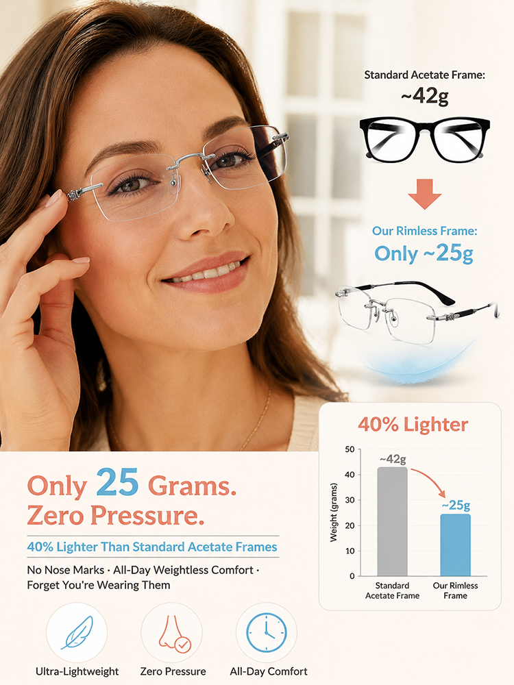 Frameless Business-Style High-Definition Reading Glasses