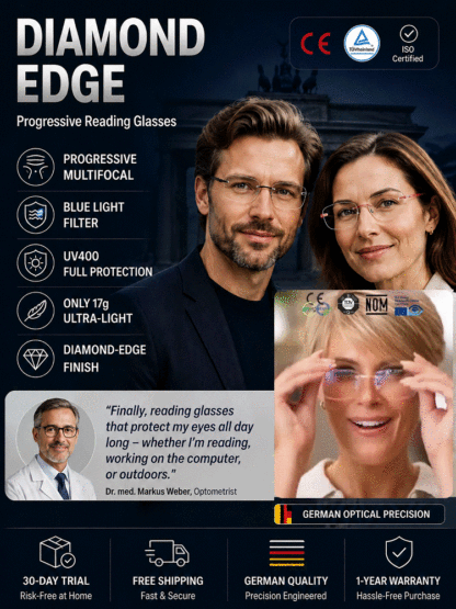Ultra-light Diamond-Cut Rimless Reading Glasses