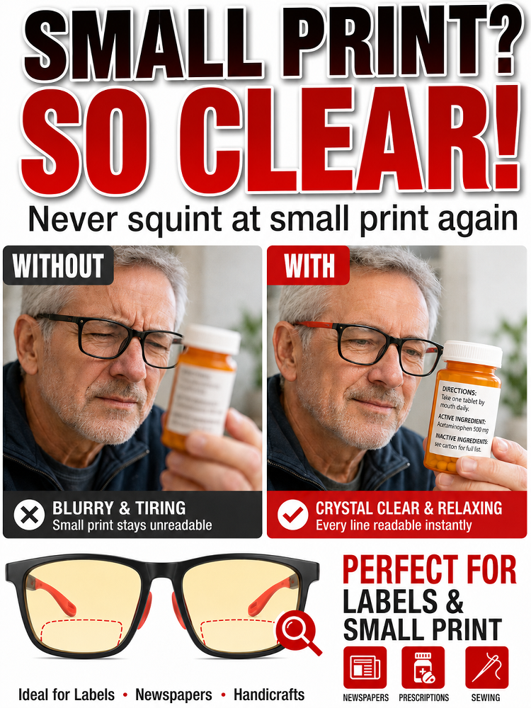 【Can be used day and night】Ultra-light sports-style night reading glasses
