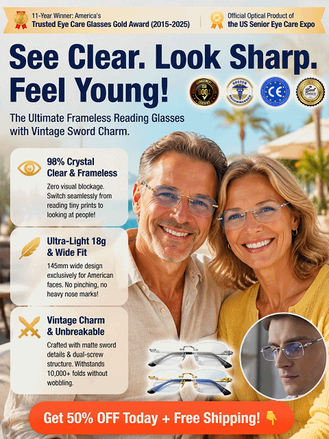 Frameless Business-Style High-Definition Reading Glasses