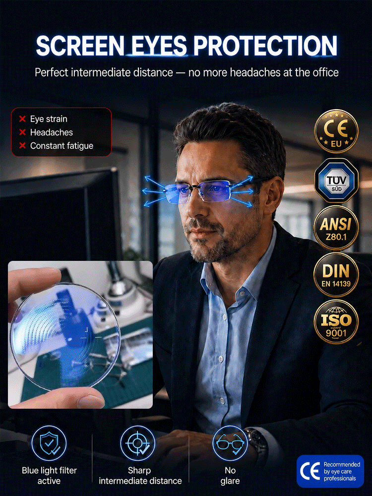 Ultra-light Diamond-Cut Rimless Reading Glasses