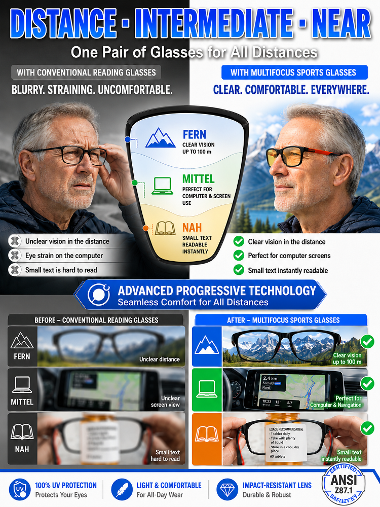 【Can be used day and night】Ultra-light sports-style night reading glasses