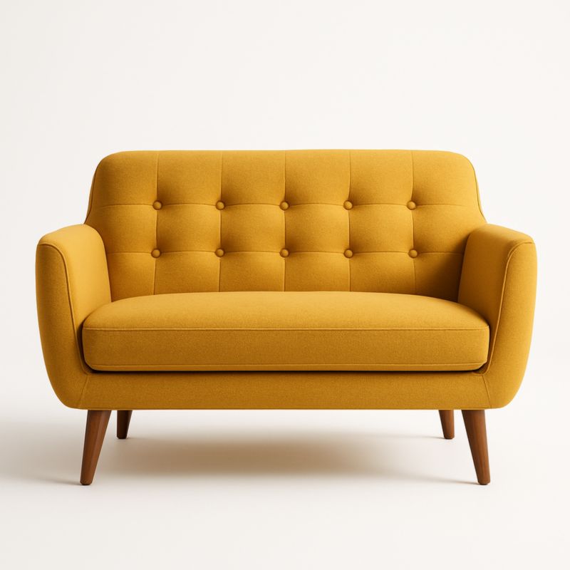 Canapé 2 Places en Tissu Moutarde