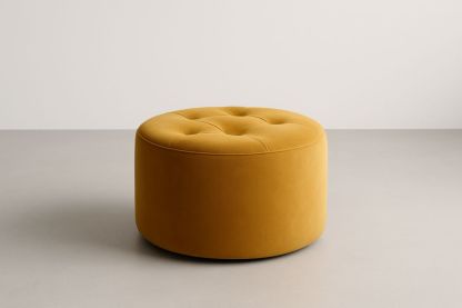 Pouf rond en panneaux de particules avec revêtement polyester – Ø50×30 cm