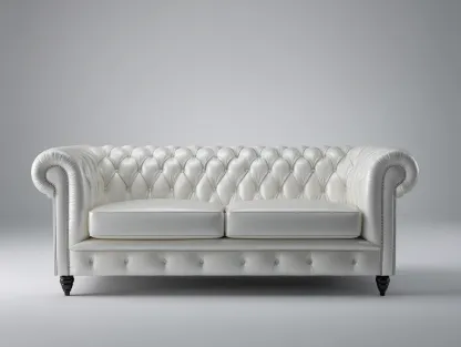 Divano 2 posti in pelle 168x95x90 cm - bianco - per soggiorno - stile classico-Nookgohub