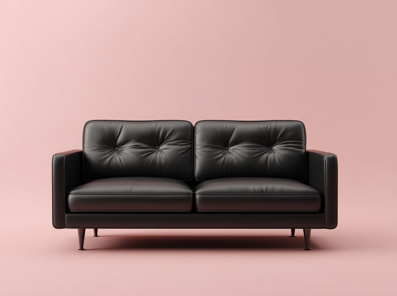 Divano 2 posti rivestito in pelle 165x85x80cm - nero - per soggiorno - design moderno-Nookgohub