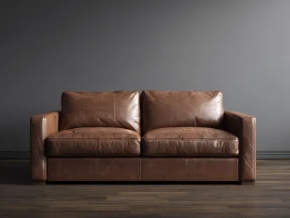 Divano 2 posti rivestito in pelle 168x90x80cm - marrone scuro - per soggiorno - design moderno-Nookgohub