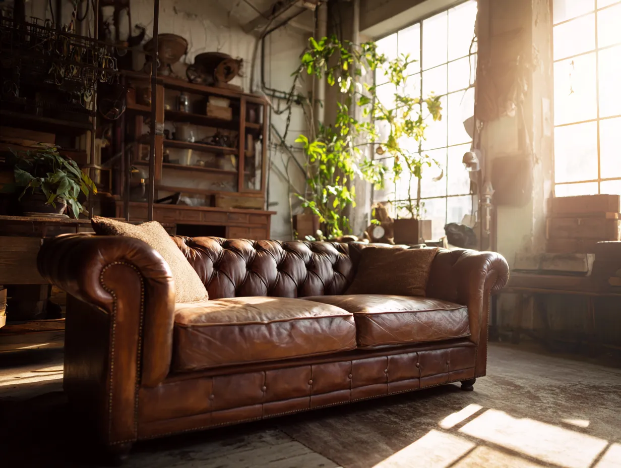 Divano 2 posti in pelle 168x95x90 cm - marrone - per soggiorno - stile classico-Nookgohub