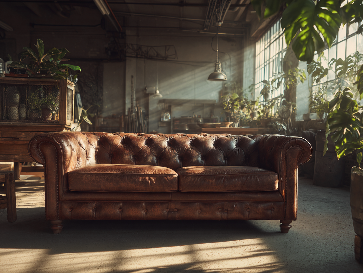 Divano 2 posti rivestito in pelle 170x90x75cm - marrone - per soggiorno - stile classico-Nookgohub