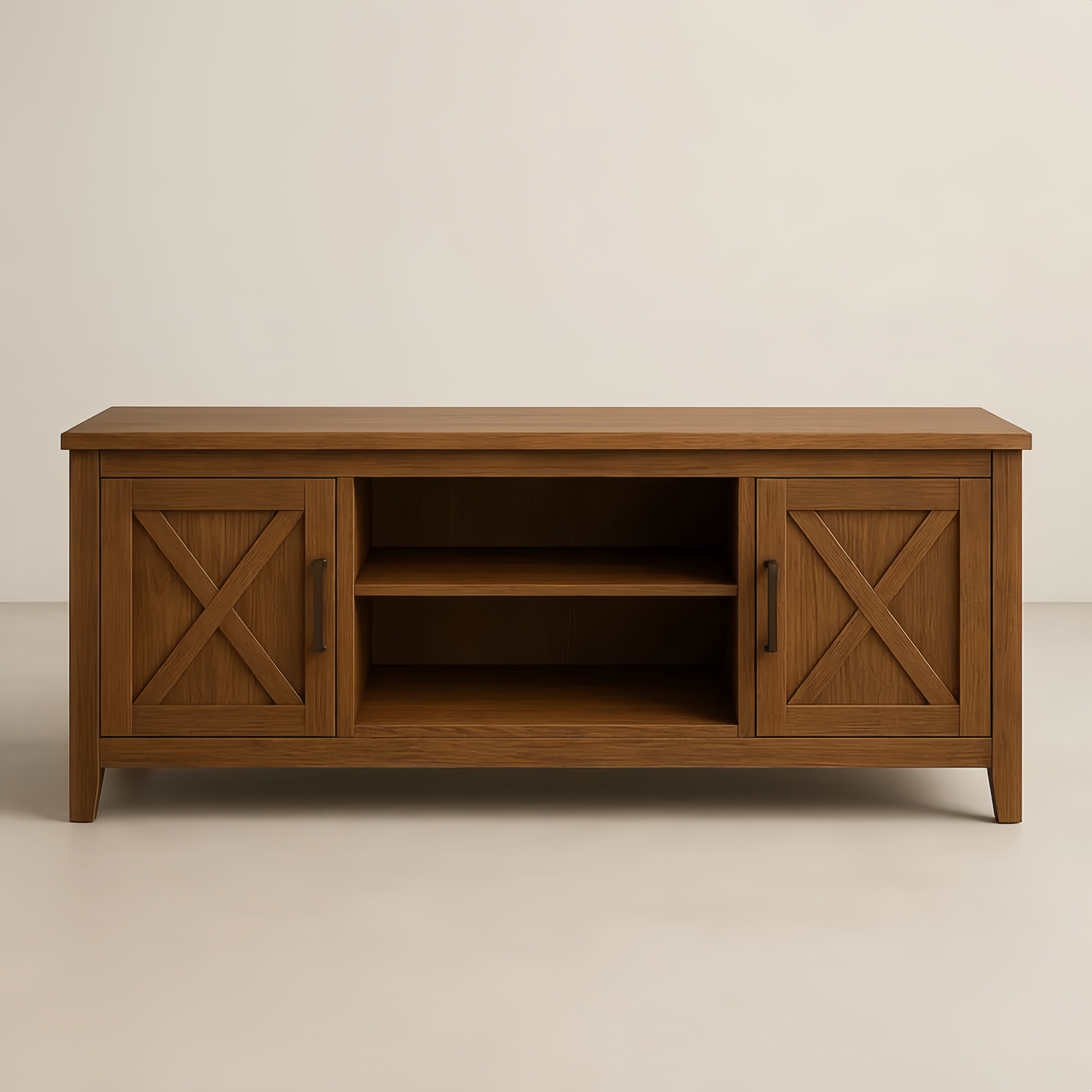 Mobile TV in Legno con Ripiani e Ante 115x40x50 cm