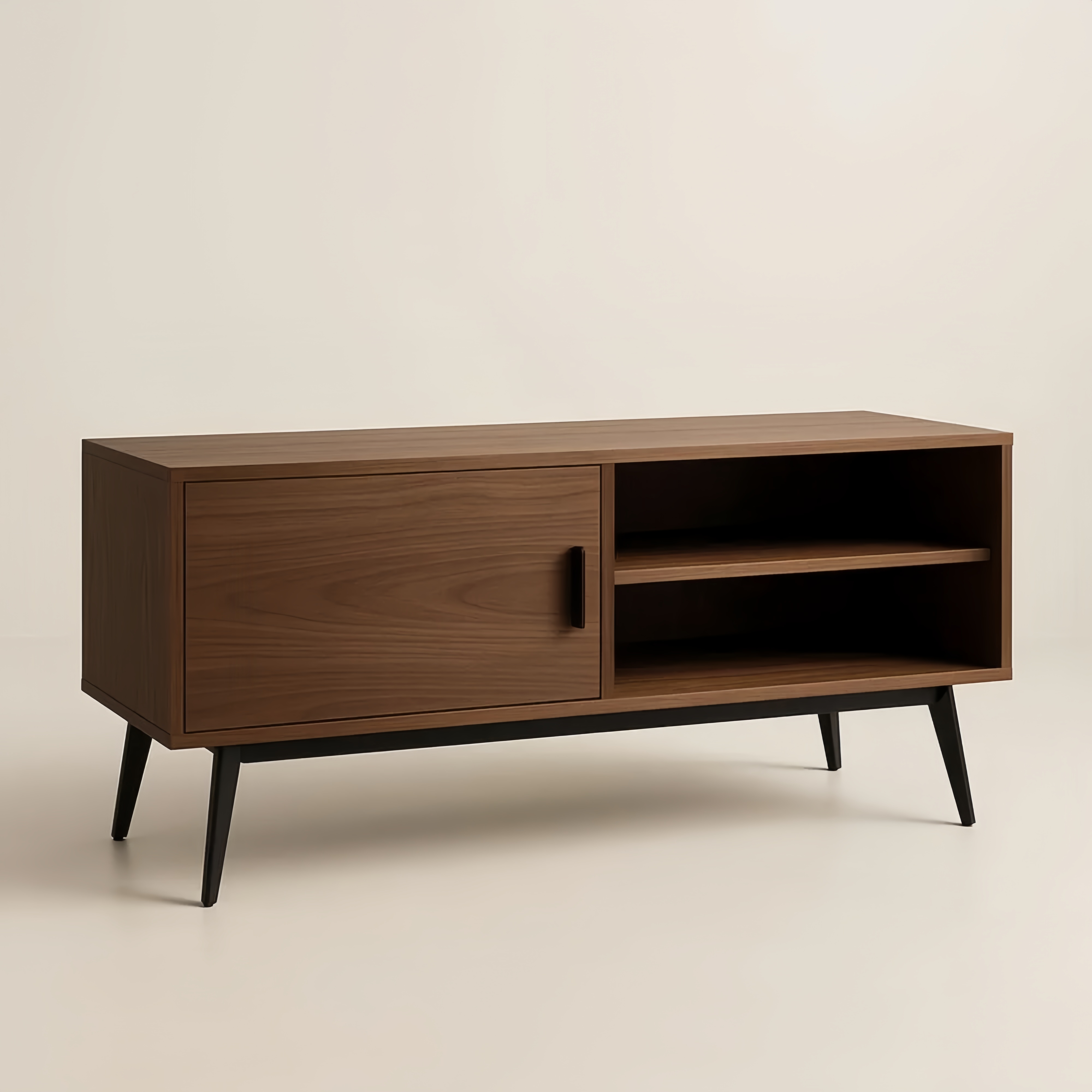 Mobile TV in Legno di Noce con Mensole Aperte 120x40x55 cm