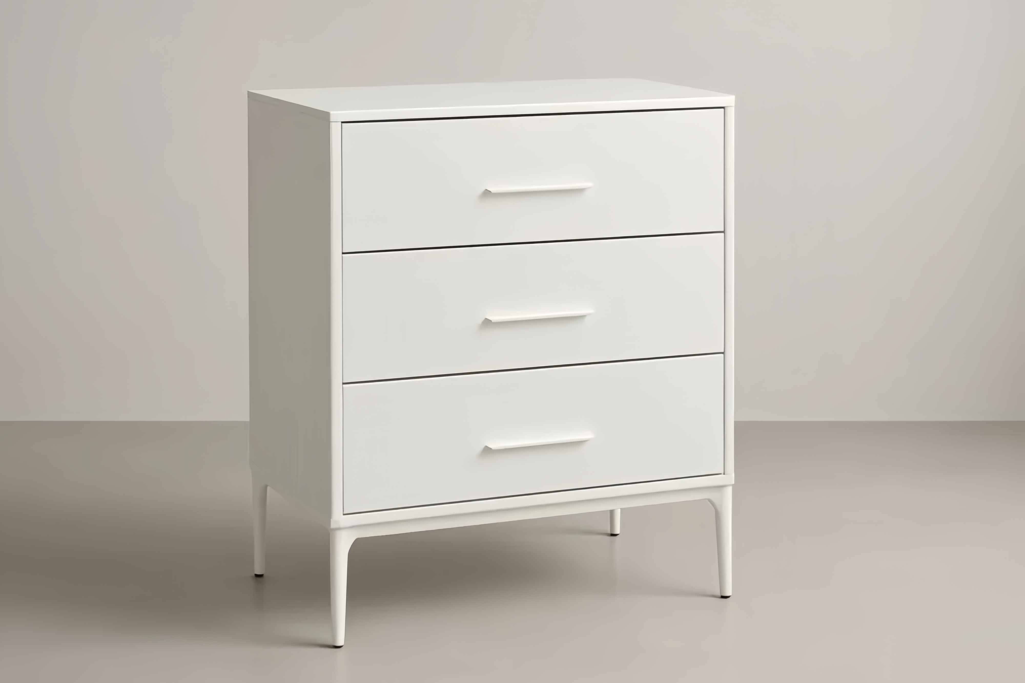 Cassettiera 3 cassetti MDF bianco 80x40x90 cm