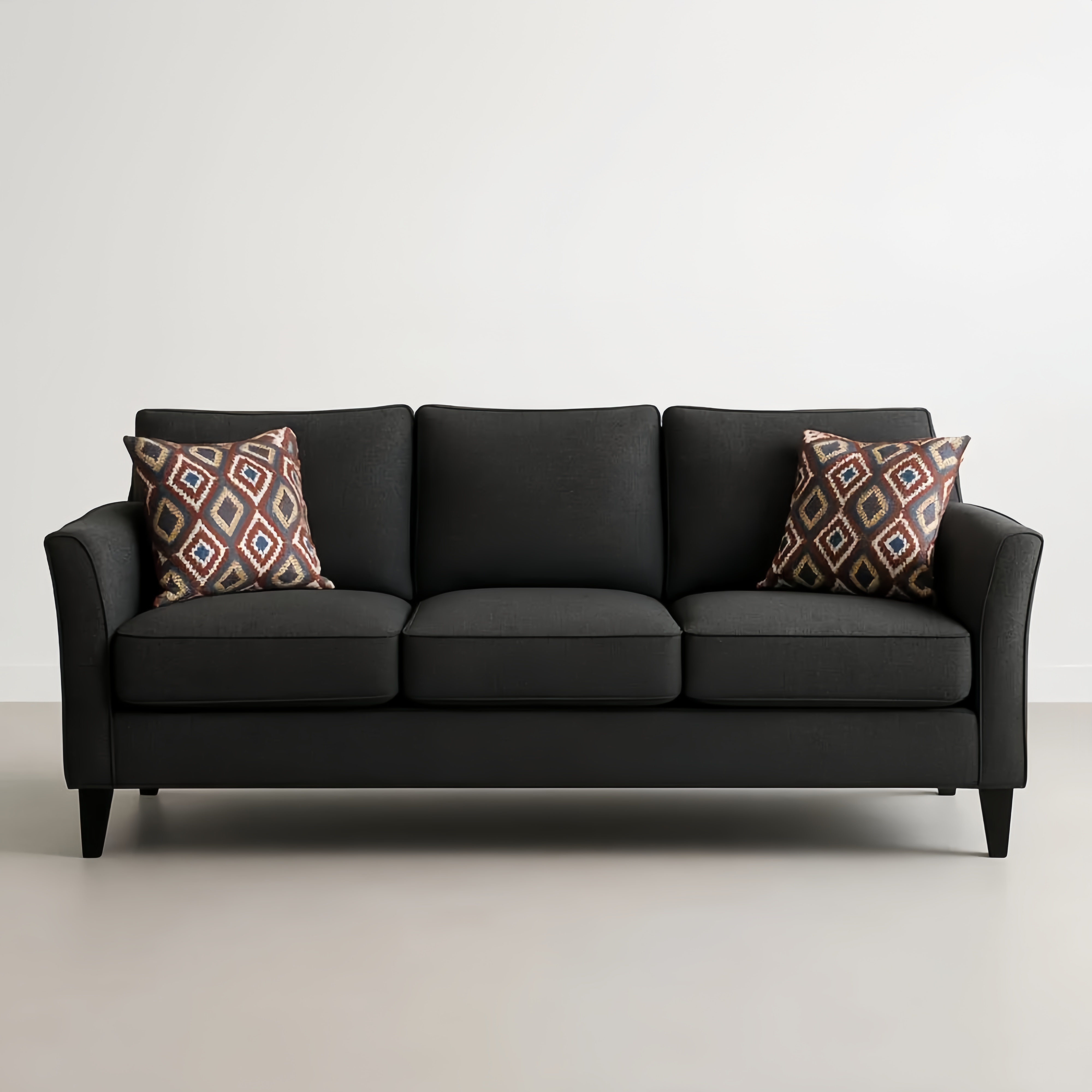 Divano tre posti tessuto poliestere antracite 210 cm