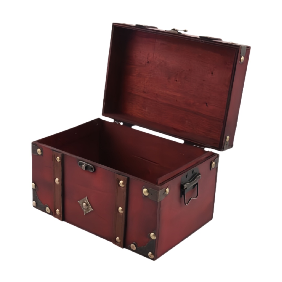 Vintage Leather and Metal Storage Trunk-christahuot.shop