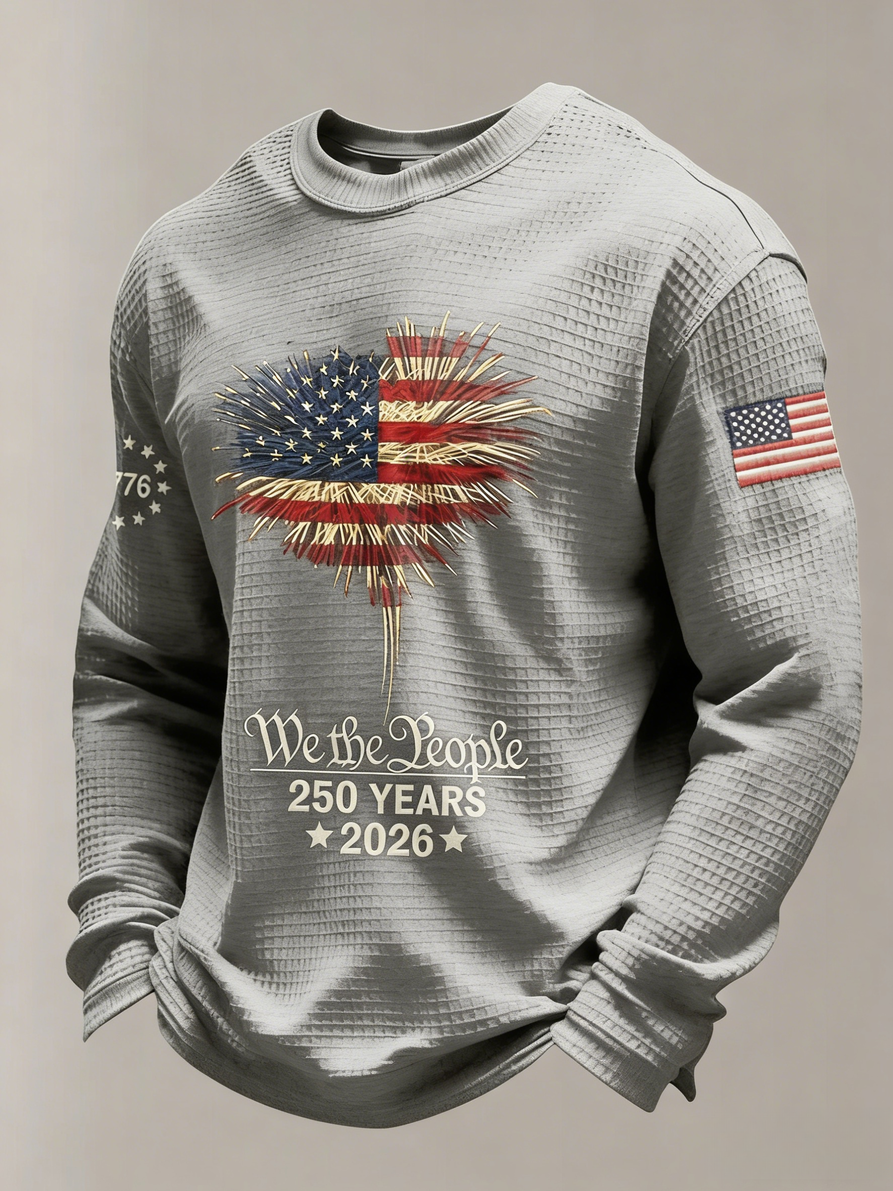 Men's Vintage America 250th Anniversary Printed Casual Top