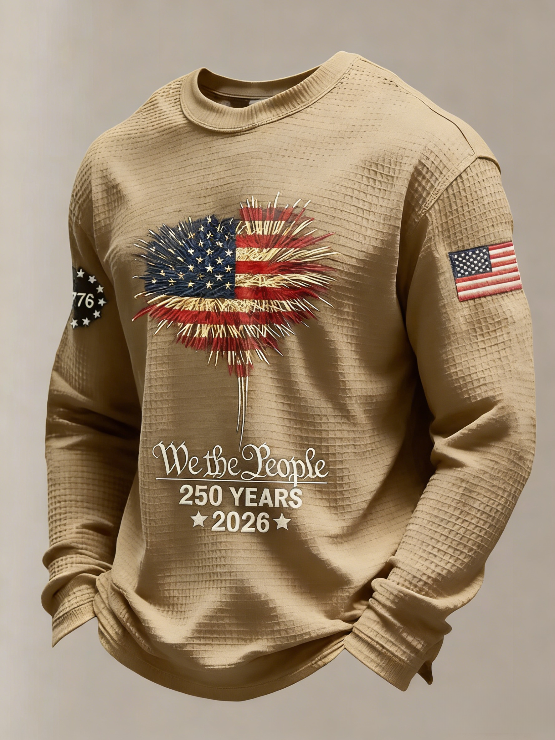 Men's Vintage America 250th Anniversary Printed Casual Top