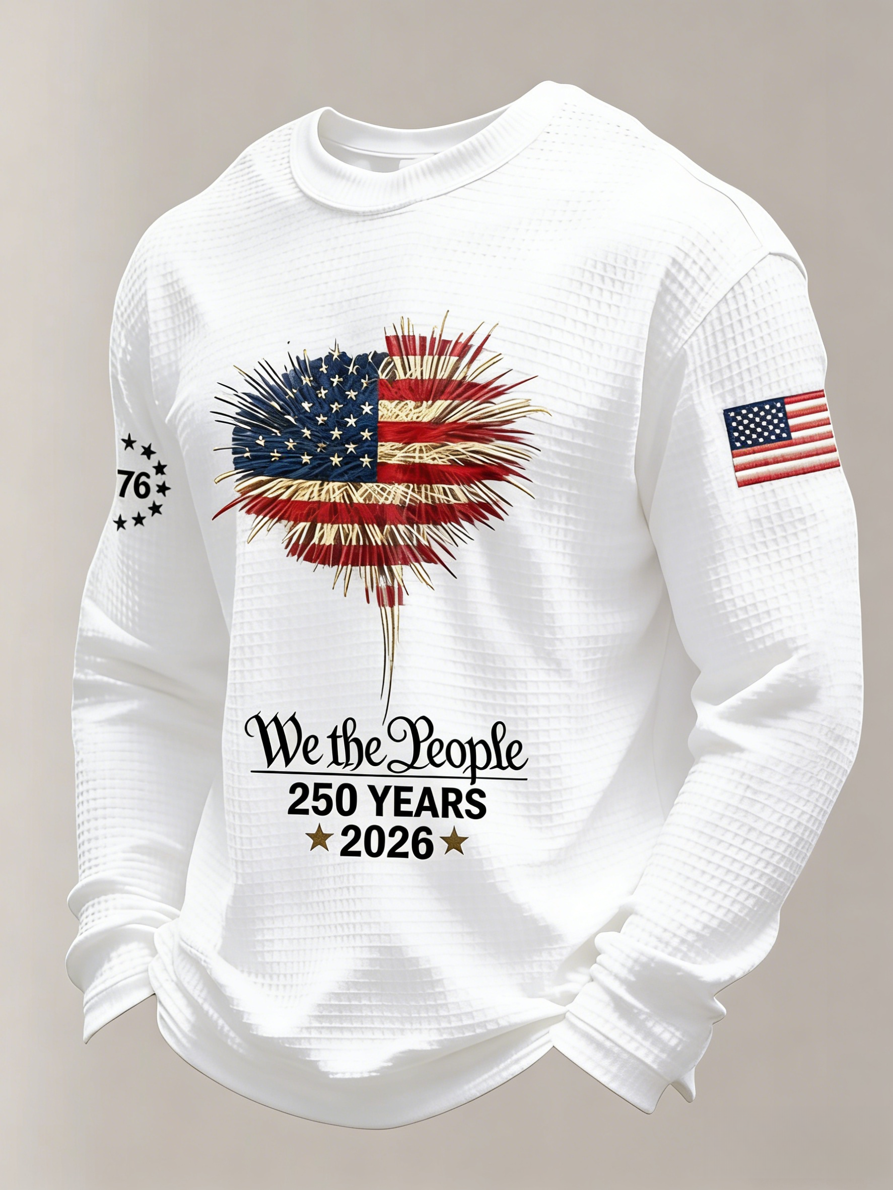 Men's Vintage America 250th Anniversary Printed Casual Top