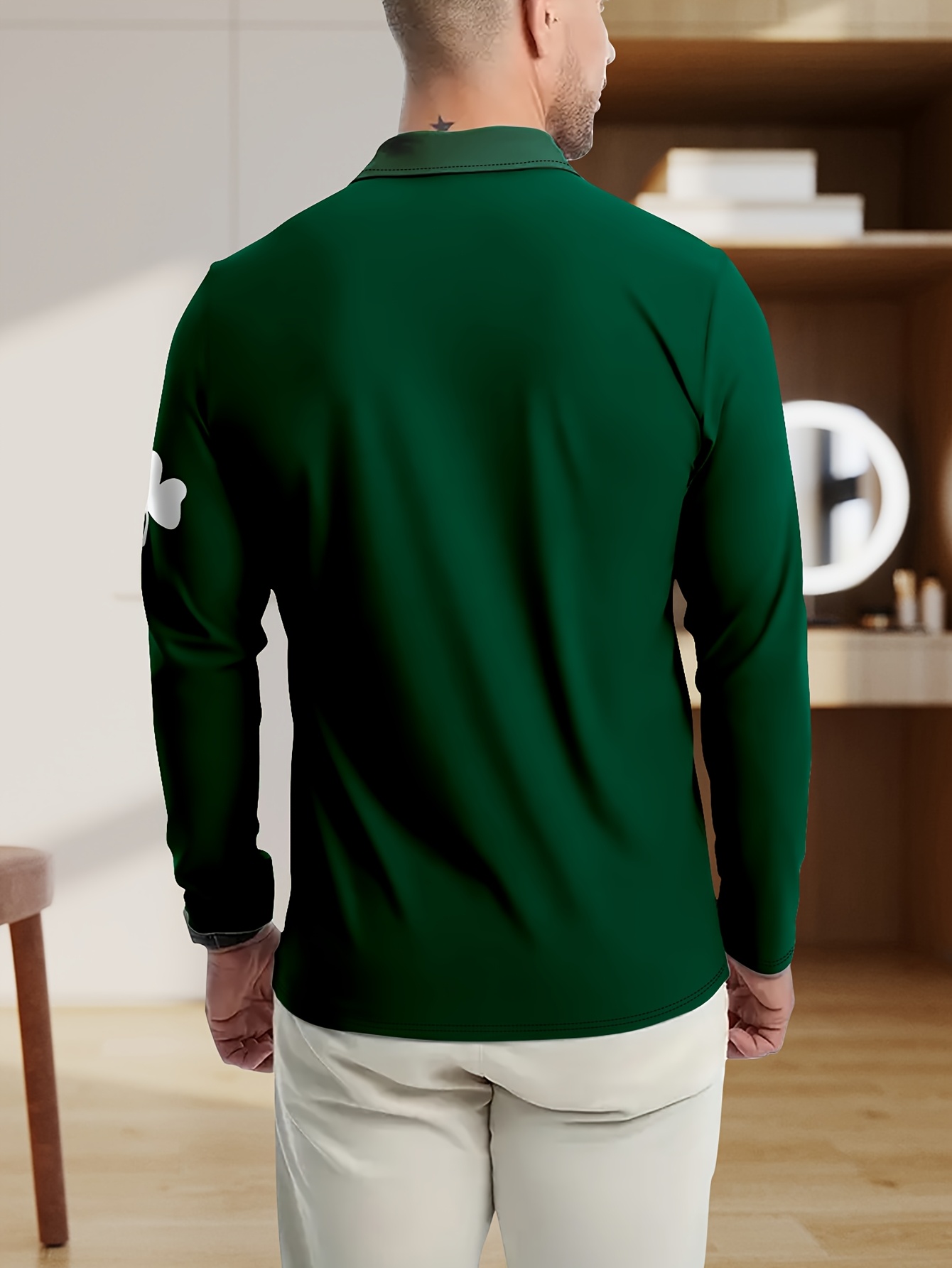 “Men’s St. Patrick’s Day Shamrock Print Hoodie – Lucky Green Pullover Sweatshirt”