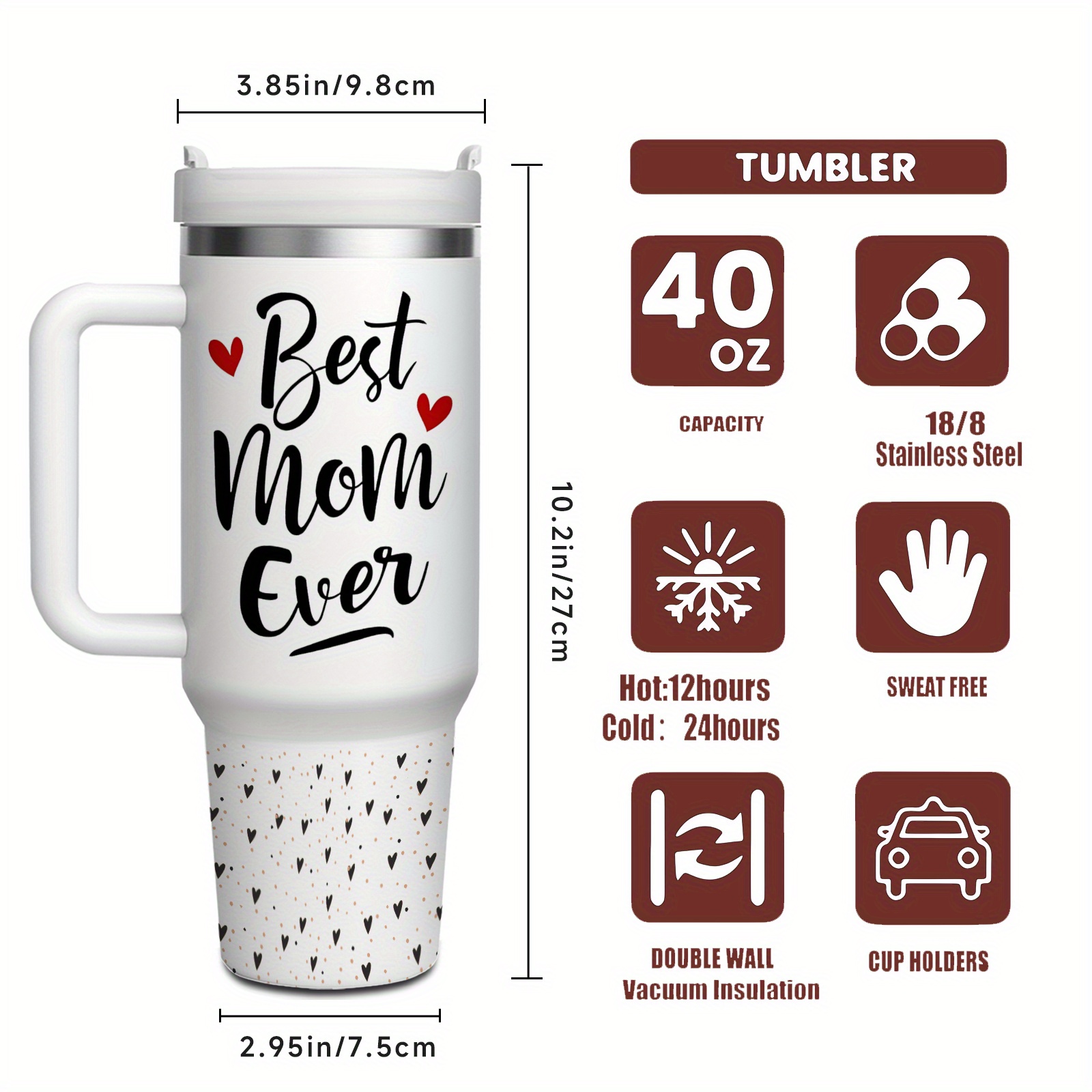 40oz Insulated Mom Tumbler – Perfect Mother’s Day Gift