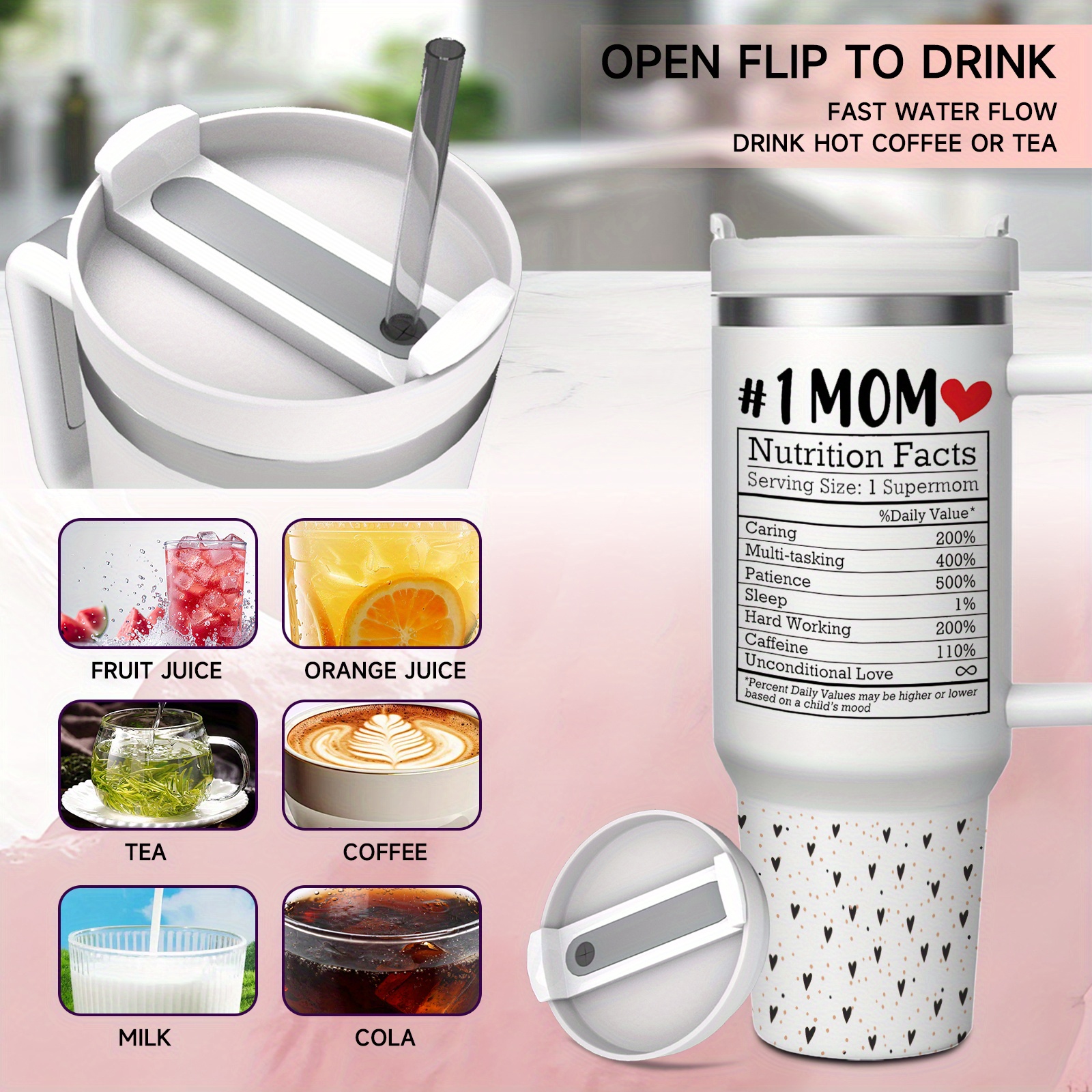 40oz Insulated Mom Tumbler – Perfect Mother’s Day Gift