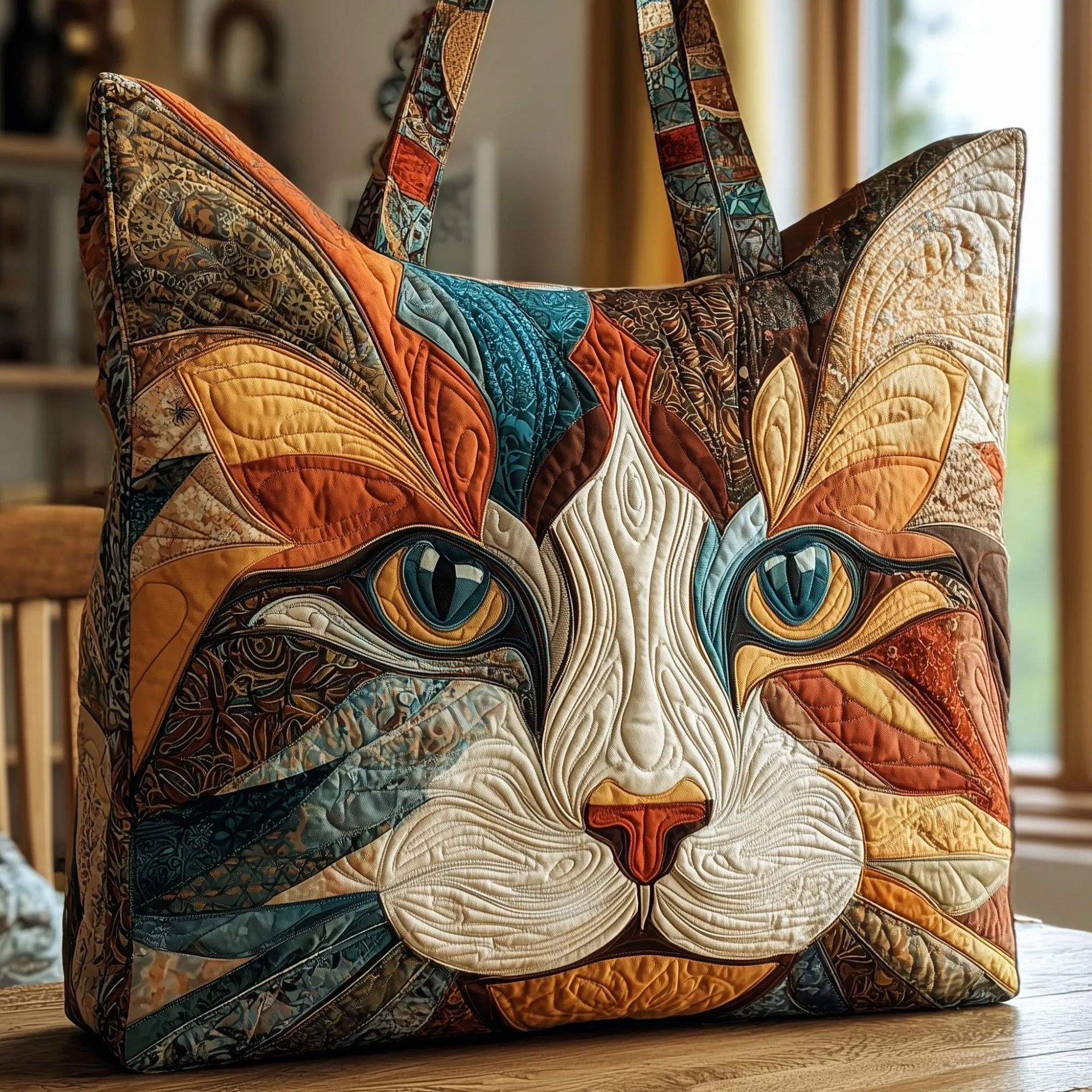 3D New Canvas Women Cat Print Tote Shoulder Bag