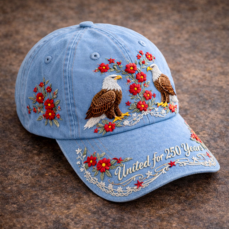 Retro 250th Anniversary Floral Art Print Casual Hat