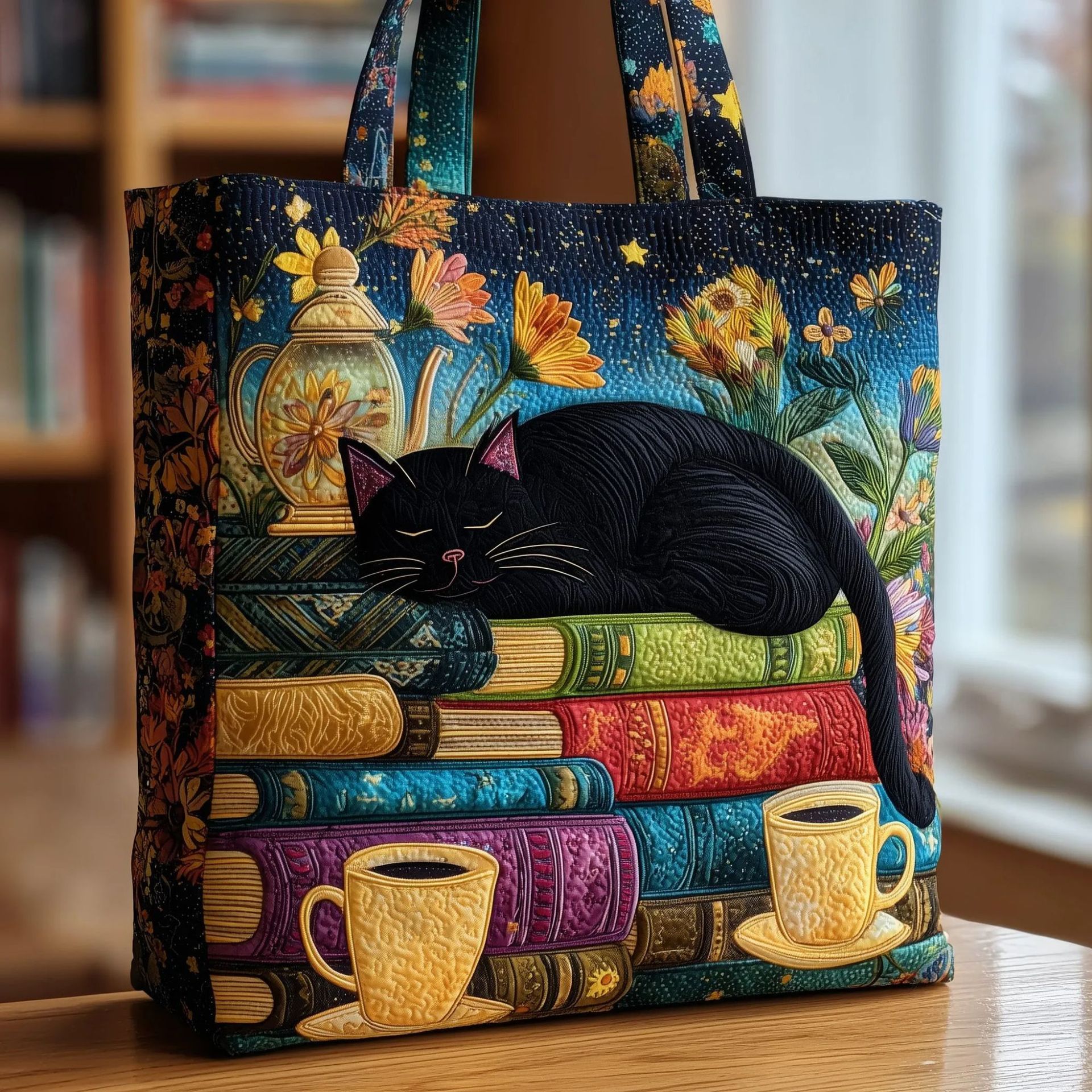 3D New Canvas Women Cat Print Tote Shoulder Bag