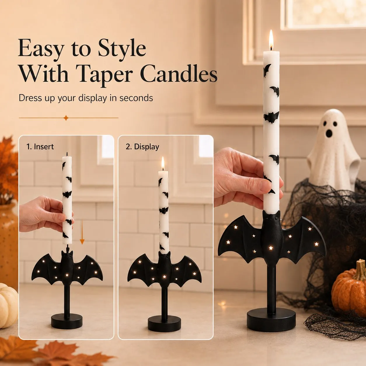 🎃🦇 Flameless Bat Candle Holders for a Safer Halloween Glow