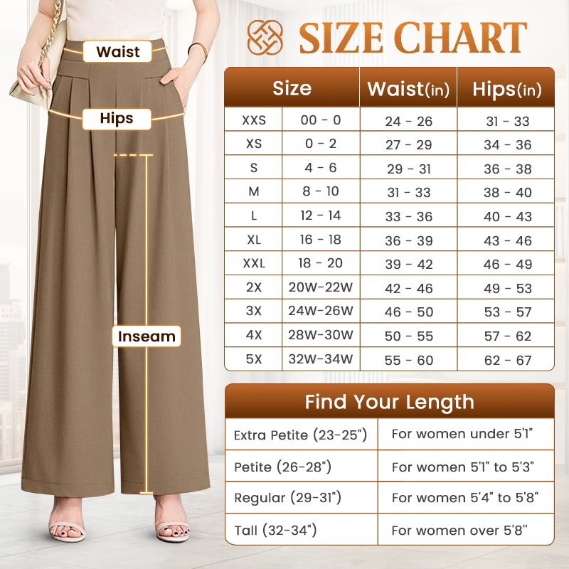 FlowyCharm - Drapey Soft Elegant High-Waisted Wide-Leg Pants