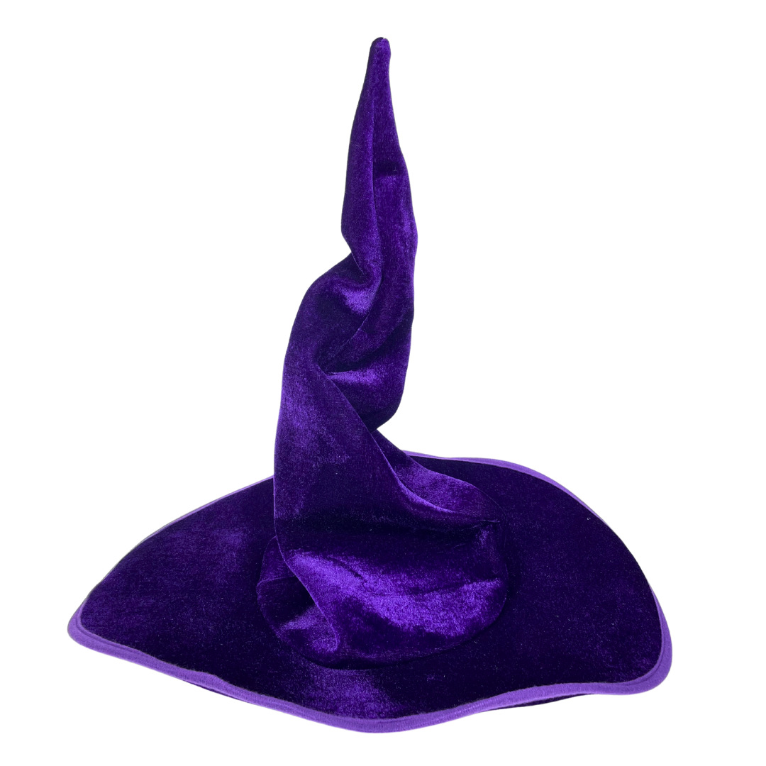 Halloween Witch Hat, Velvet Witch Hat, Twisted Witch Hat, Pleated Witch Hat, Halloween Party Props