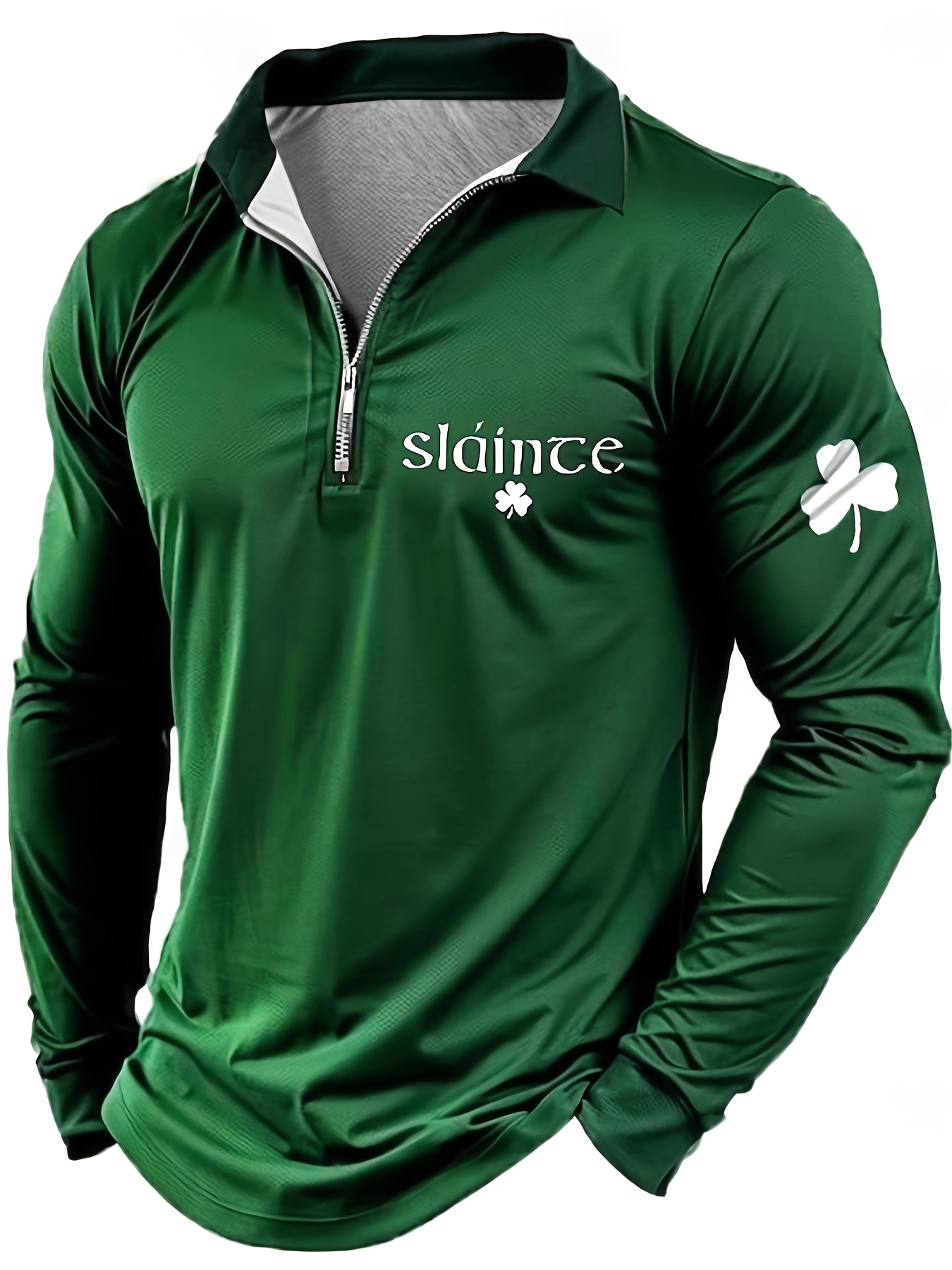 “Men’s St. Patrick’s Day Shamrock Print Hoodie – Lucky Green Pullover Sweatshirt”