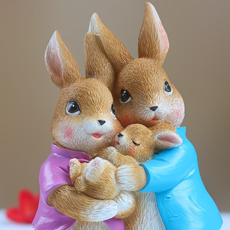 🔥LAST DAY 49% OFF-🐰 Adorable Bunny Family Easter Figurine Set