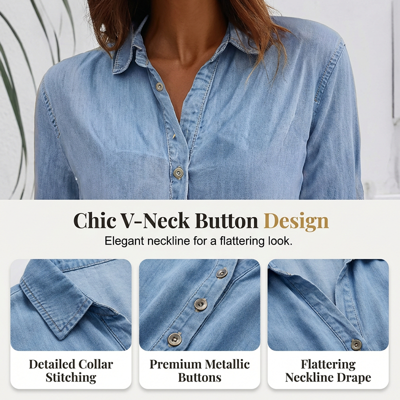 ⭐ 50% off! ⭐ Blue denim mini dress – collar, lace sleeves, side pockets. Casual meets elegant! 💃