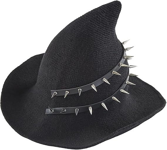 Halloween Witch Hat, Velvet Witch Hat, Twisted Witch Hat, Pleated Witch Hat, Halloween Party Props