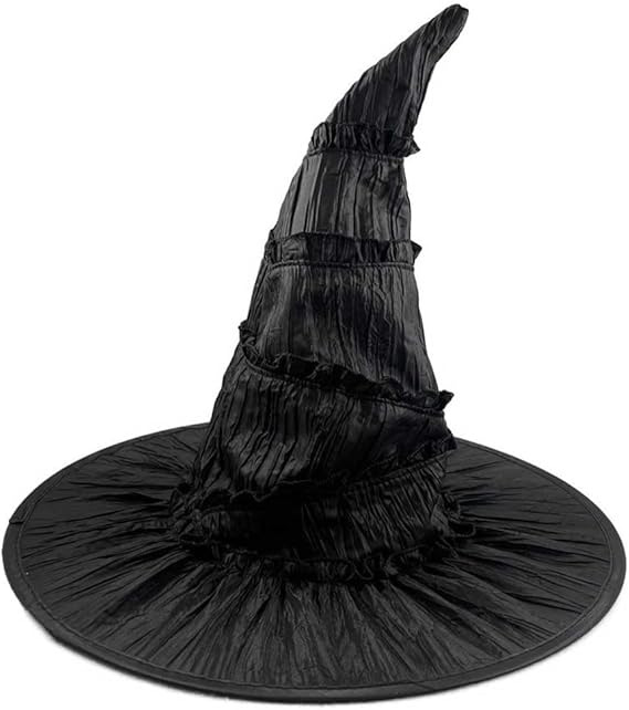 Halloween Witch Hat, Velvet Witch Hat, Twisted Witch Hat, Pleated Witch Hat, Halloween Party Props