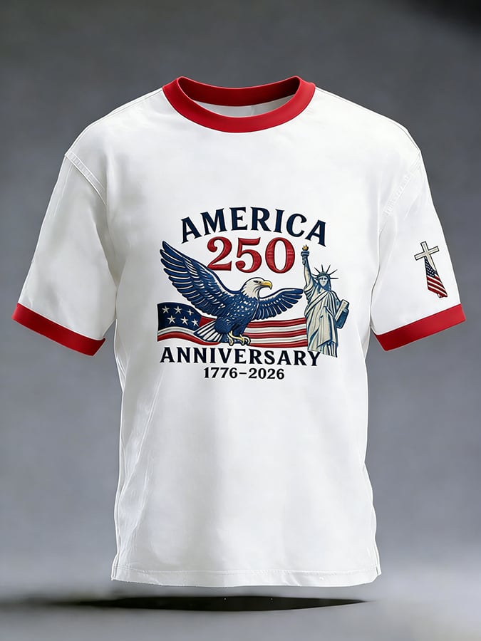 Men's 250th Anniversary of the United States Faith Print Short Sleeve T-shirt