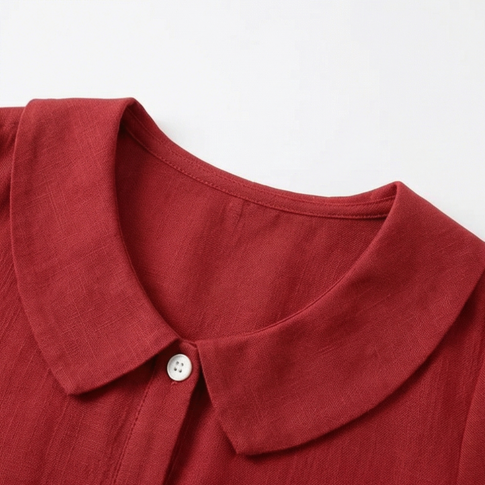 Women Short Sleeve Crew Neck Button Spring Loose Going Out Casual Top