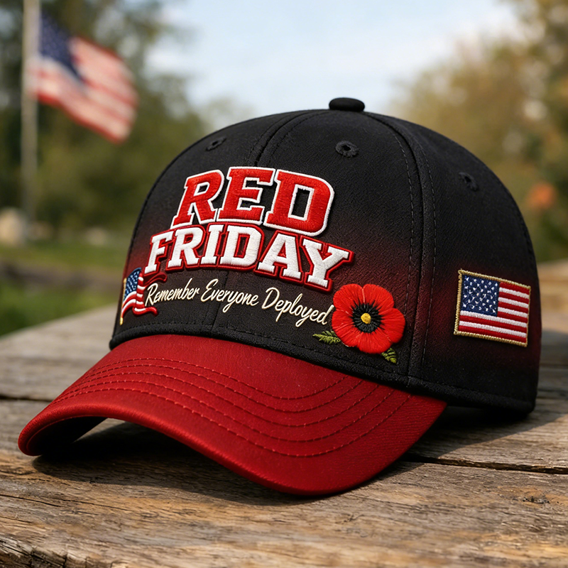 Red Friday Printed Casual Hat