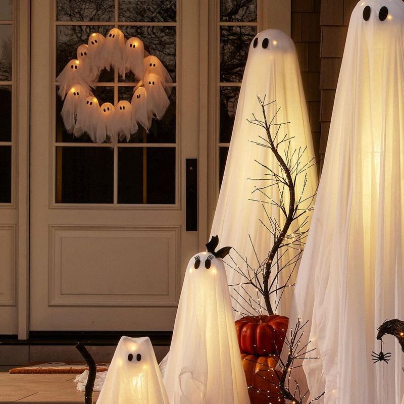 👻LAST DAY 50% OFF - Halloween glowing ghost wreath