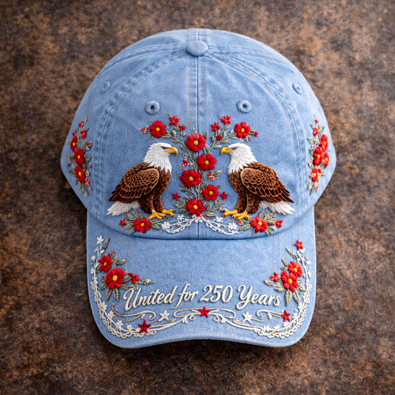 Retro 250th Anniversary Floral Art Print Casual Hat