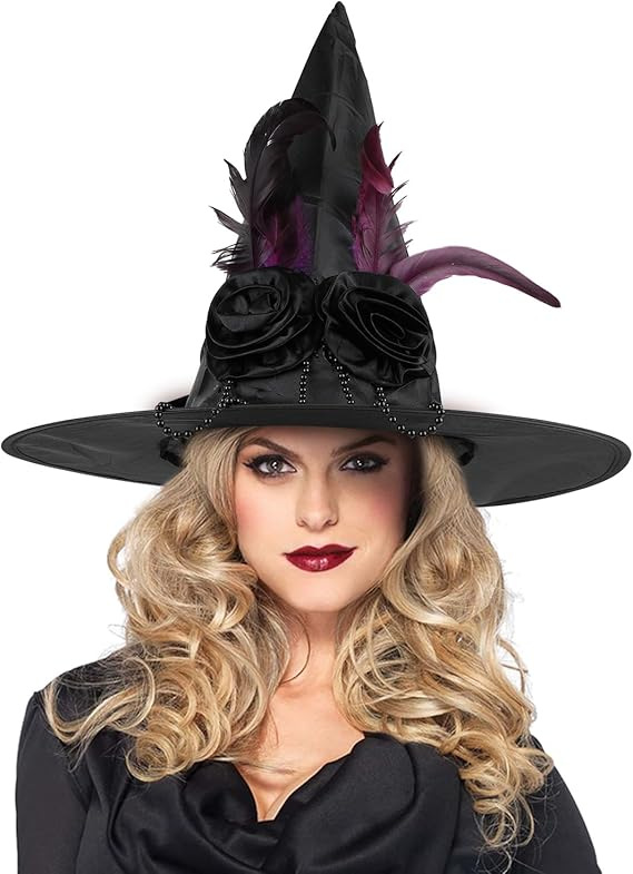 Halloween Witch Hat, Velvet Witch Hat, Twisted Witch Hat, Pleated Witch Hat, Halloween Party Props