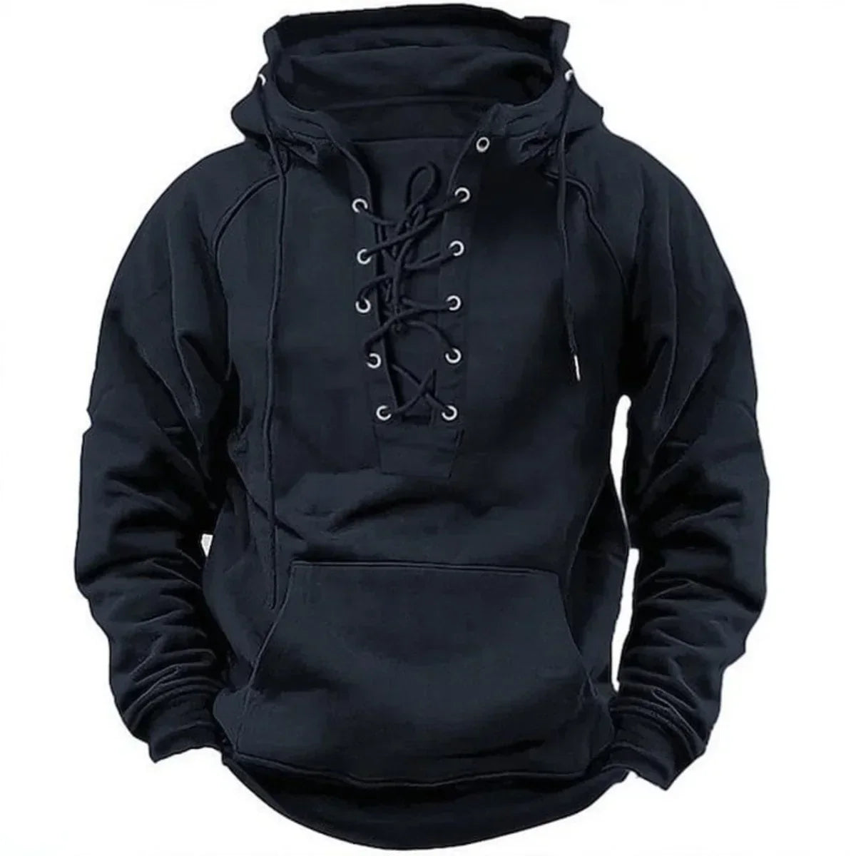 Rugged Lace-Up Hoodie