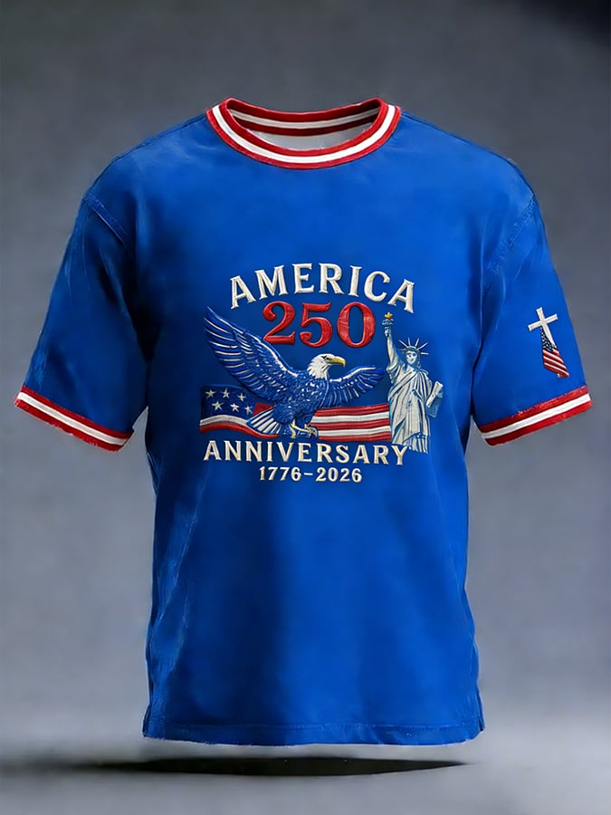 Men's 250th Anniversary of the United States Faith Print Short Sleeve T-shirt