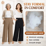 FlowyCharm - Drapey Soft Elegant High-Waisted Wide-Leg Pants