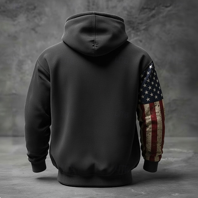 America's 250th Anniversary Men's Hoodie Pullover Hoodie Festival Black Navy Blue Khaki Army Green 3D Print Winter Spring &  Fall Designer S M L XL 2XL 3XL