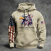 America's 250th Anniversary Men's Hoodie Pullover Hoodie Festival Black Navy Blue Khaki Army Green 3D Print Winter Spring &  Fall Designer S M L XL 2XL 3XL