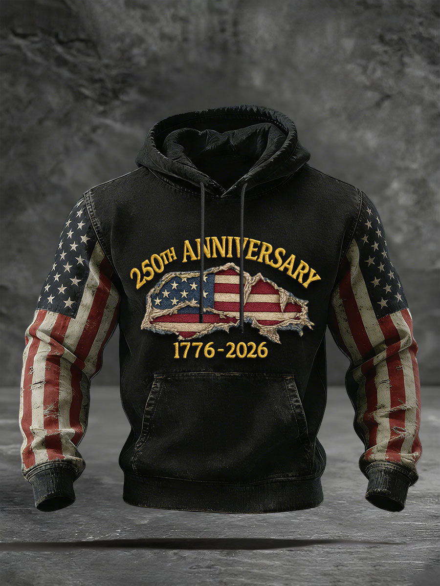 Men's 250th Anniversary Printed Casual Hoodie