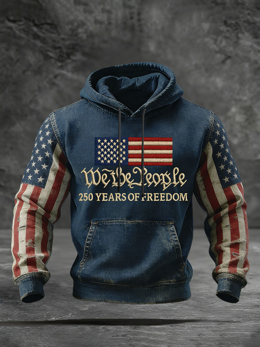 Men's 250th Anniversary Printed Casual Hoodie