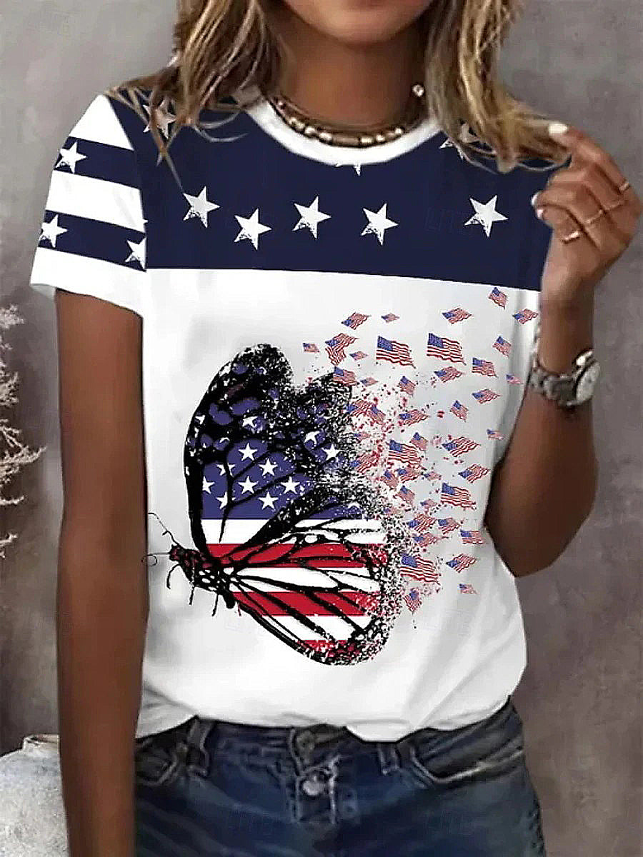 Women's Retro American Independence Day Short-Sleeve T-Shirt